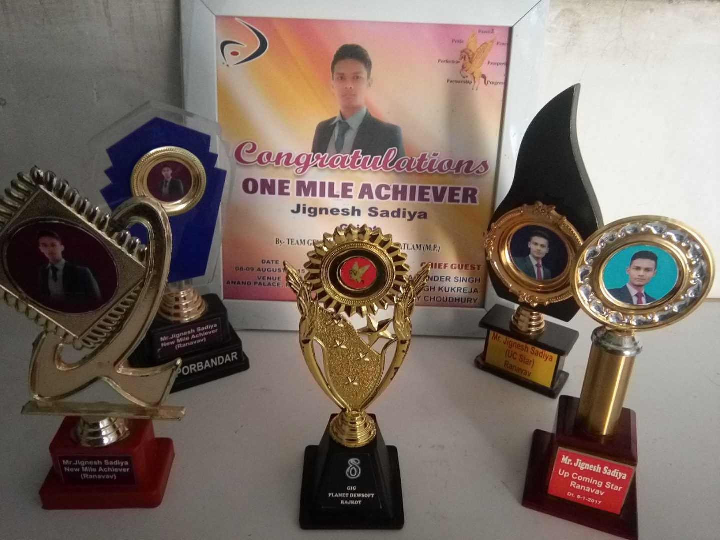 Awards and recognitions received by Mr. Jignesh Sadiya